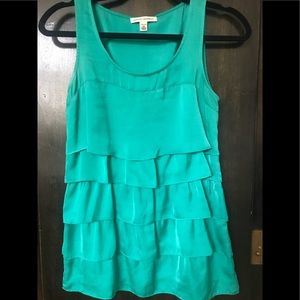 Banana republic silk tank with ruffles